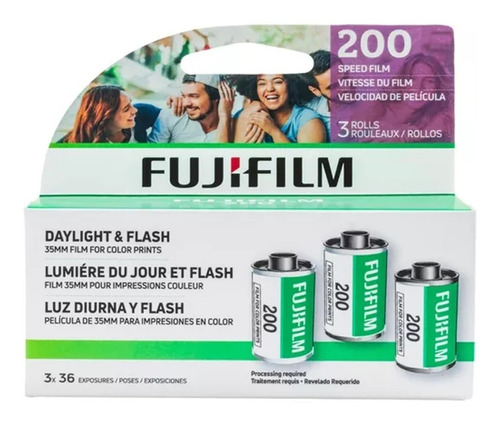 Rollo Fuji Fujifilm 200asa X 36 Analogico  (3 Pack Tres)   
