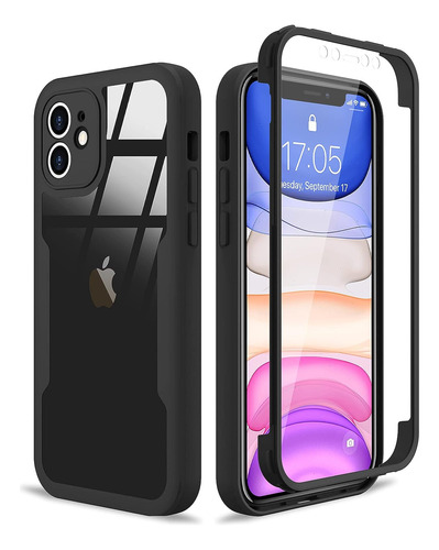 Funda Completa Para iPhone 11 - Transparente Y Negra