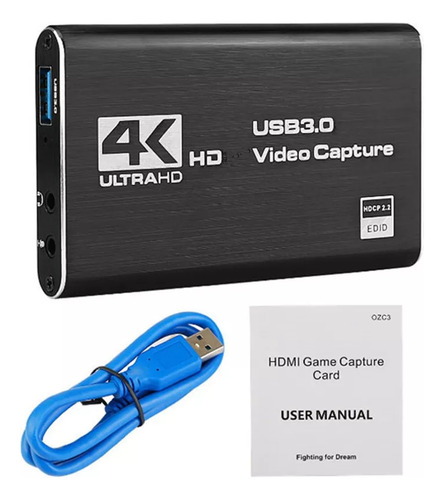 Capturadora Usb 4k 60 Fps Con Doble Hdmi  Y Audio 