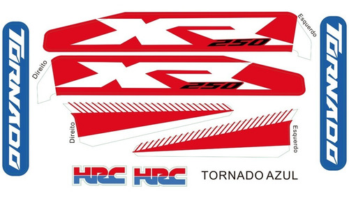 Par Adesivos Aletas Ride Xr 250 Tornado Biker 