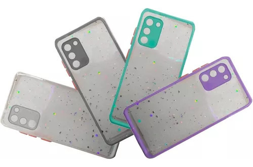 Funda Tpu Refrozada Brillos & Borde Color Para Samsung A02s