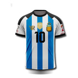 Camiseta Argentina 3 Estrellas Personalizada Vrindumentaria 