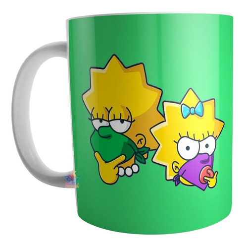 Taza De Cerámica Lisa Simpson Feminista Pañuelo Verde Morado