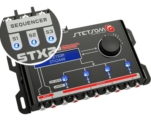 Processador De Áudio Stetsom Stx 2448 4 Vias Digital