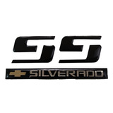 Emblemas Ss Silverado Laterales Negro Camioneta Chevrolet 