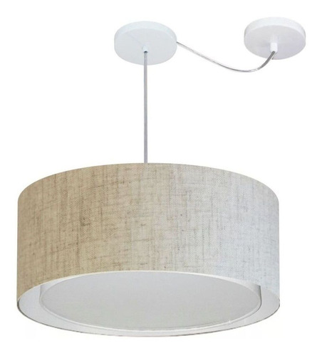 Lustre C/ Desvio De Centro Md-4314 Cupula 50x25 Rustico Bege