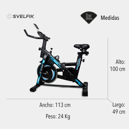 Bicicleta Fija Svelfik Spin Fit Para Spinning Color Azul