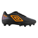 Chuteira Campo Umbro Adamant Infantil Preto E Laranja