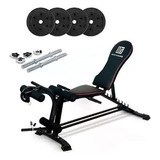 Banca Abdominales Multi Strider Pro + Mancuernas + Discos