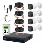 Dahua Kit Cctv 4 Cámaras 2 Mp  + Disco Duro 2tb Kit De Video Vigilancia Con Accesorios Incluidos Cámaras De Seguridad Con Detección De Movimiento Dh-kit8ch-2mp-plus-2tb4sc