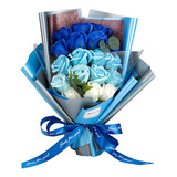 Ramo De Flores, Jabón, Decoración Floral De Rosas, Azul