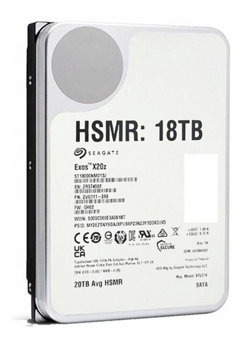 Disco Duro Interno Seagate Exos X20z St18000nm013j 18tb