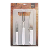 Kit Churrasco Gourmet 2 Facas Garfo E Tabua Wincy Casa 4und