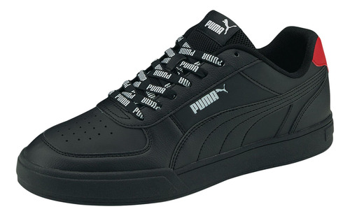 Tenis Puma Caven Logomania Agujetas Con Logo Hombre    Negro