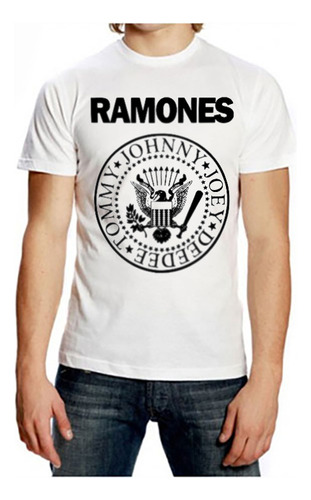 Camiseta Playera Unisex Logo Tradicional Banda Punk Ramones 