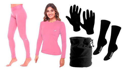 Kit Conjunto Termico Frio Deportivo + Medias Cuello Guantes