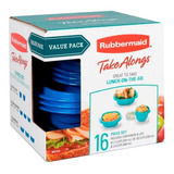 Set Portacomidas Envases Plásticos Rubbermaid Lunch X8