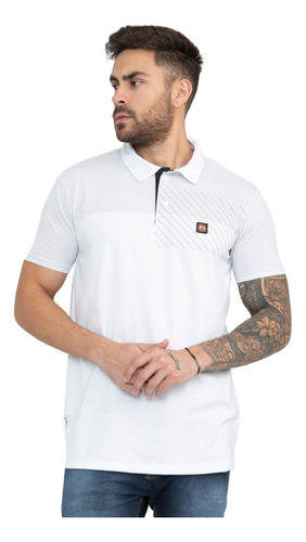 Camiseta Masculina Trup Sea Polo Detalhes Em Couro Premium