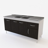 Mueble Bajomesada Cocina Melamina Blanca Negra Envio