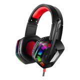 Audifono Gamer Aoas As-70 Banda Flexible Microfono Integrado Color Negro/rojo