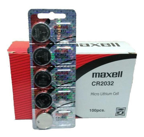 Bateria Cr2032 3v Maxell Prateada Blister 5 Unidades