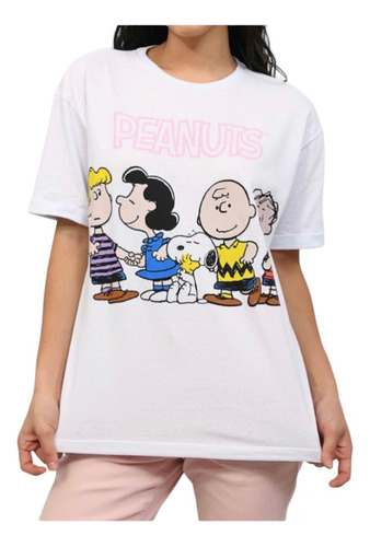 Playera Snoopy Peanuts Manga Corta Amplia Talla M