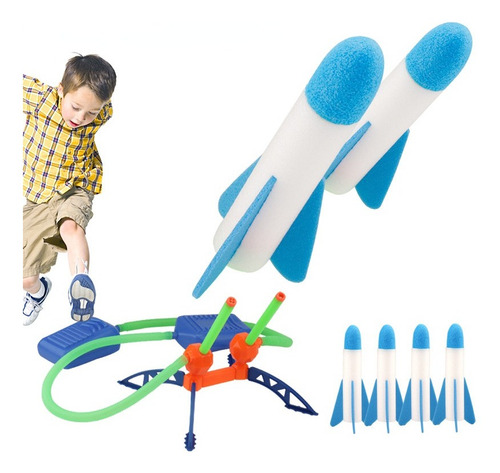Lançador De Foguetes Voador Duplo Brinquedo Infantil Espuma