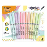 Resaltadores Bic Marking Color Pastel 12 Piezas