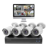 Kit Seguridad Dvr 4 Cámaras Gadnic Ip Hd P2p Vision Nocturna + 1tb Color Blanco