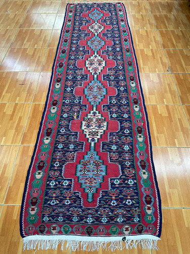 Tapete Kilim Hecho A Mano Lana Natural 90x320cm