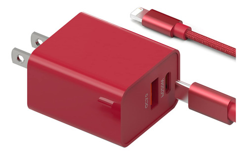 Cargador Rpido Usb C De 20 W Pd + Qc3.0 De Doble Puerto Tipo