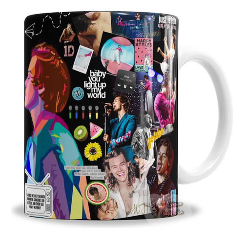 Taza De Cerámica Harry Styles Collage De Fotos - En Caja