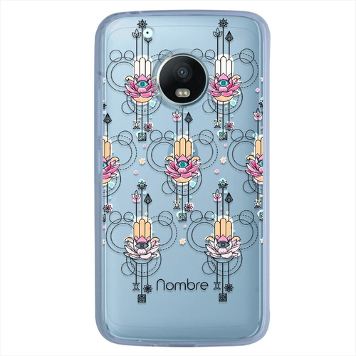 Funda Motorola Mano Fátima Antigolpes Personalizada Nombre