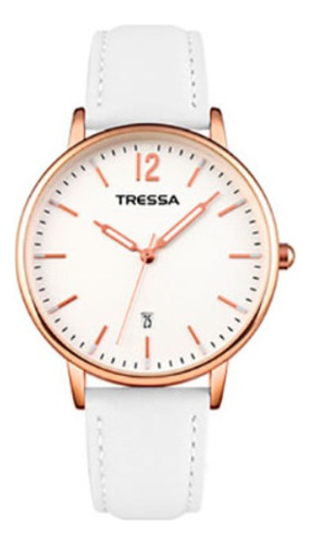 Reloj Unisex Tressa Mary Malla De Cuero Con Calendario