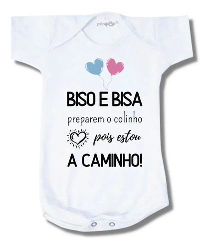 Body Bebê Frases Surpresa Gravidez Biso E Bisa | Parcelamento sem juros