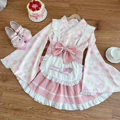 Vestido Lolita Summer Cat Coreano Con Bonito Diseño De Falda Original