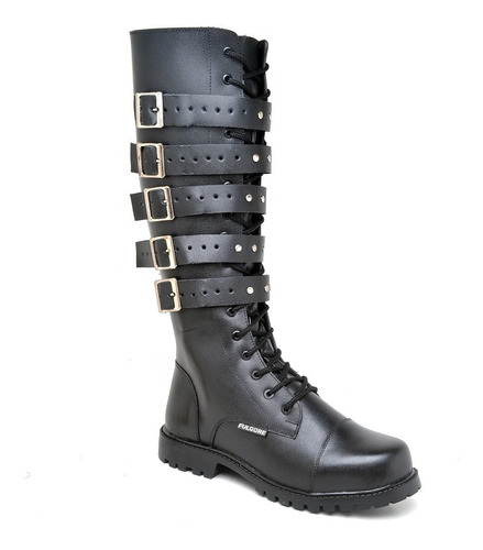 Bota Coturno Cano Alto Unissex Roqueiro Dark Punk