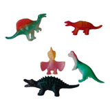 5 Dinosaurios De  Látex  Juguete Con Silbato
