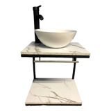 Kit Gabinete Flotante Blanco  Baño  +accesorios  +lavabo 