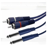 Cable Audio 2 Plug 6.5mm Mono A 2 Rca 90cm