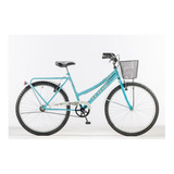 Bicicleta Paseo Femenina Futura Country R26 Frenos V-brakes Color Celeste Con Pie De Apoyo  