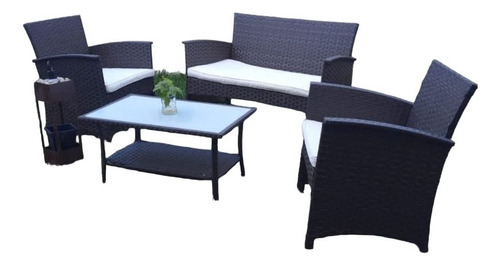 Set Living De Jardín Rattan Acero Excelente Calidad Premium 