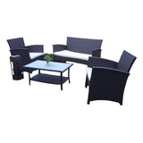 Set Living De Jardín Rattan Acero Excelente Calidad Premium 