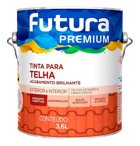 Resina Acrilica Para Telha Base De Agua Futura 3,6 L Cores