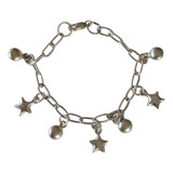 Pulsera De Plata 950 Con Chiches De Estrellas