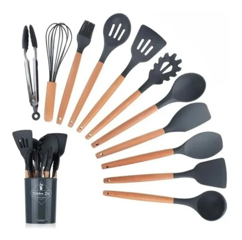 Set X12 Utensilios De Cocina En Silicona Resistente Al Calor