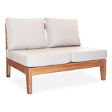 Sofa Exterior 2 Cuerpos Impermeable Madera Fullconfort