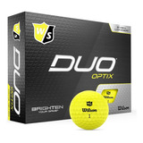 Pelotas Bolas De Golf Wilson Duo Optix 12 Unidades Color Amarillo