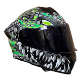 Casco Brilla En La Obscuridad Kov Toxic Deportivo Abatible 