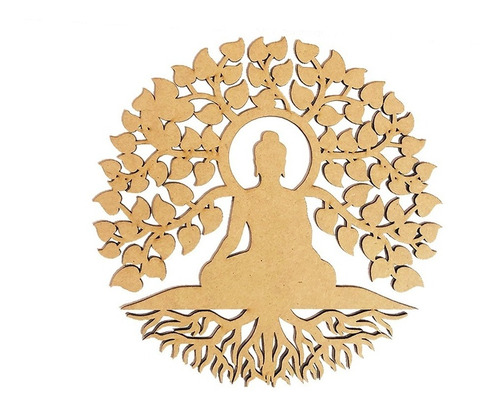 Mandala Meditação Buda Arvore Da Vida Laser 30cm Mdf 